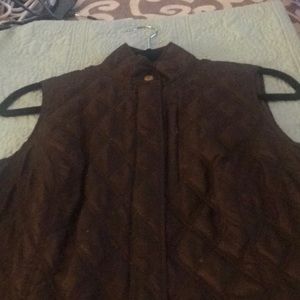 Brown quilted vest